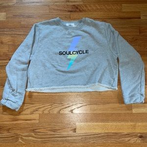 Gray Cropped Soul Cycle Sweatshirt
